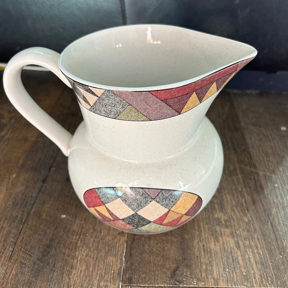 Studio Nova Palm Desert‎ Pitcher Nancy Green Y2216 Geometric Ceramic Stoneware